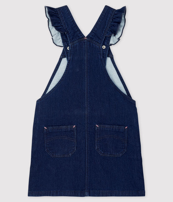 Abito salopette in denim bambina blu DENIM BLEU FONCE