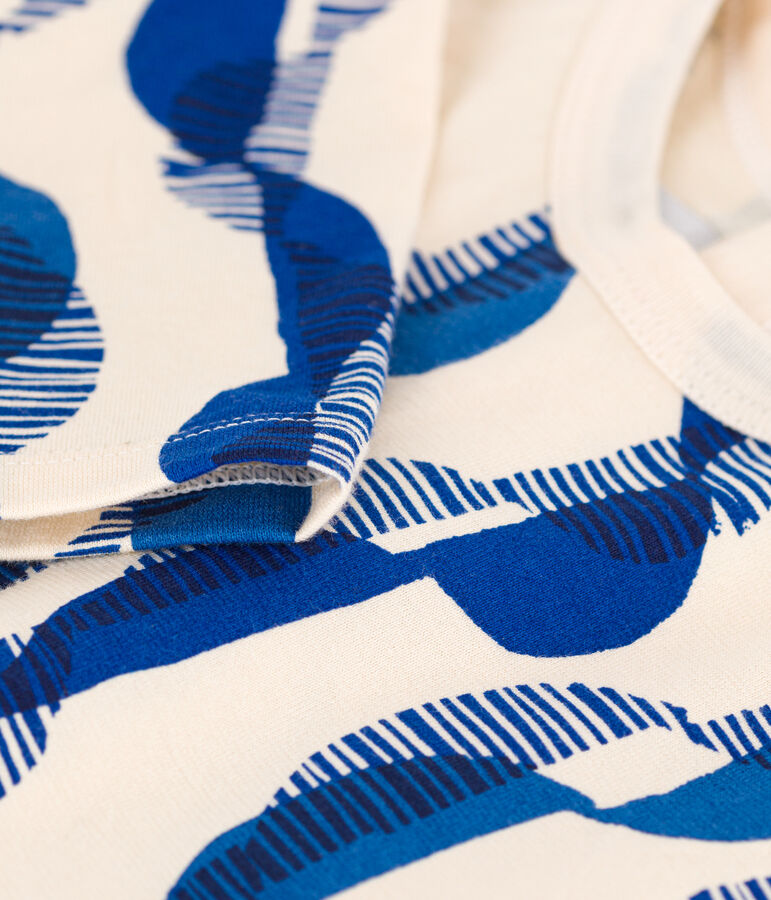 T-shirt a maniche lunghe in jersey stampato per beb&egrave; ecru/multicolore