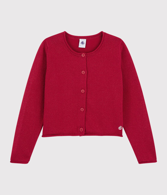 Cardigan in cotone bambina rosso TERKUIT BRILLANT