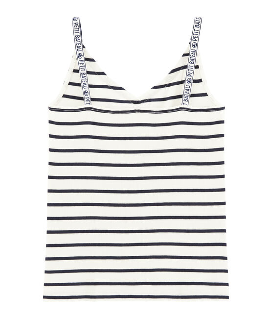 Canottiera donna bianco MARSHMALLOW/blu SMOKING