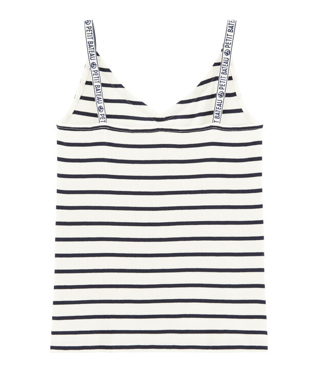 Canottiera donna bianco/blu