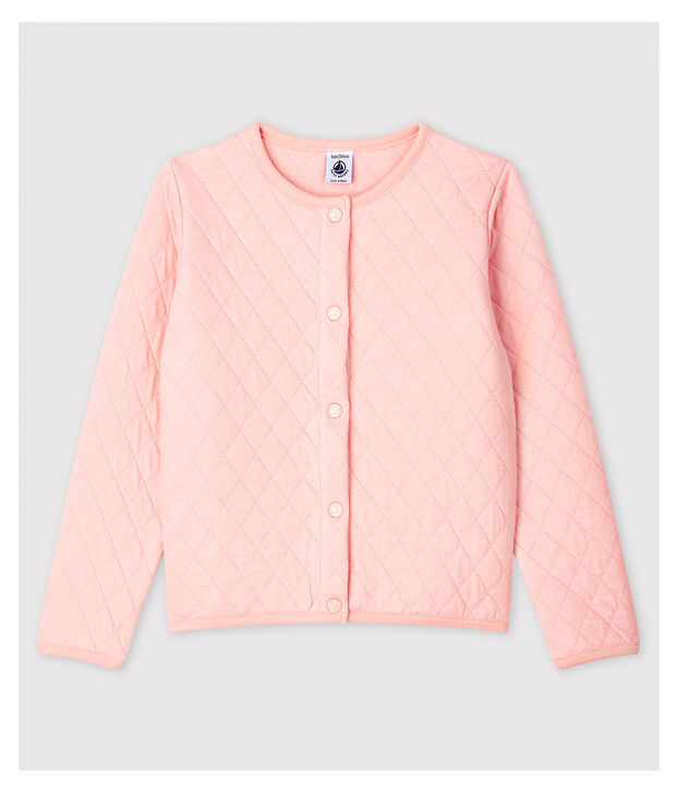 Cardigan bambina in tubique rosa