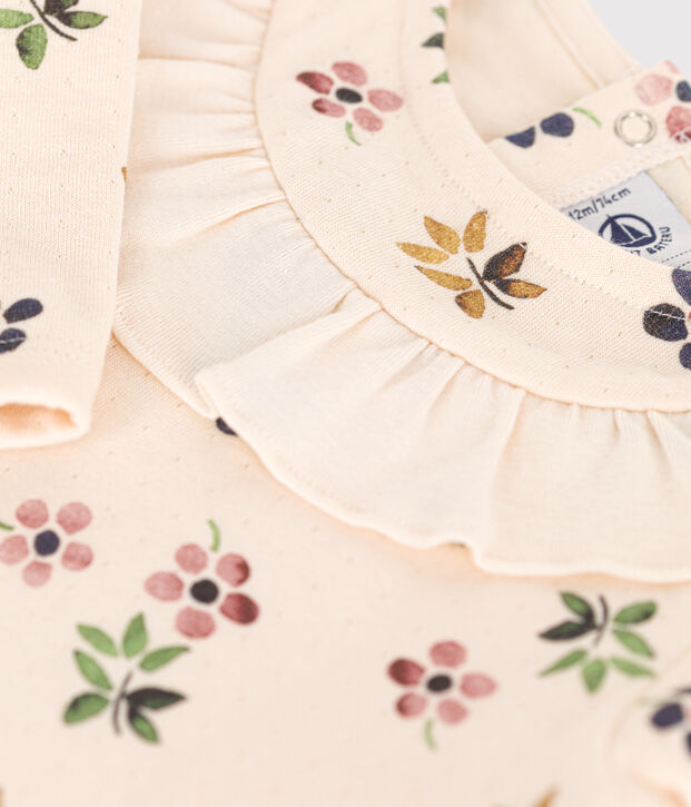 Blusa in tubique neonato ecru/multicolore