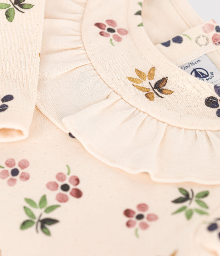 Blusa in tubique neonato ecru/multicolore