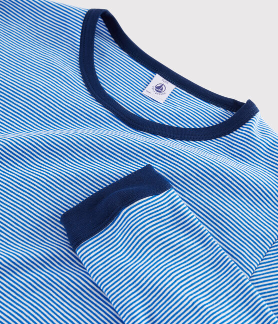 Pigiama millerighe unisex a costine blu RUISSEAU/bianco MARSHMALLOW