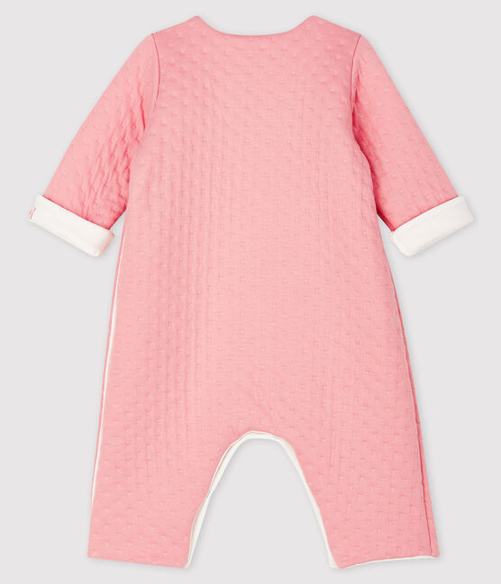 Tutina lunga bebè in tubique trapuntato rosa CHARME