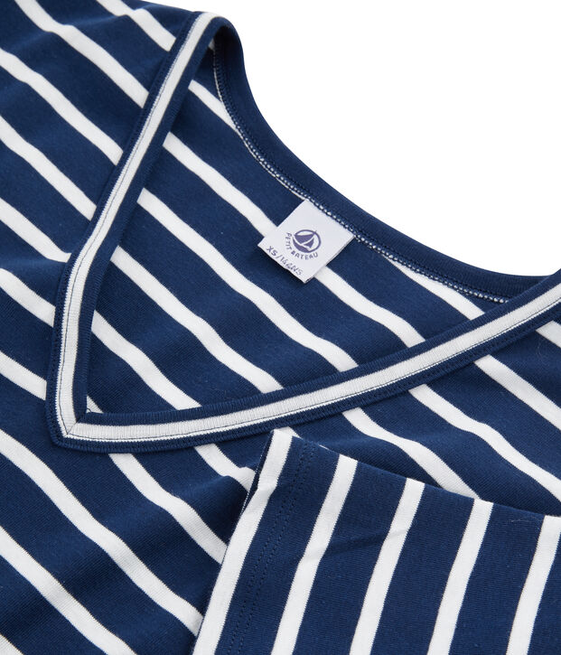 T-shirt iconica donna blu/bianco