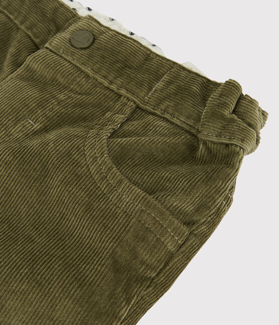 Pantalone in velluto bebè. verde MILITARY