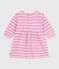 Abito a maniche lunghe in cotone a righe neonata rosa BOUDOIR/ MILK