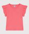 T-shirt a maniche corte in cotone tinta unita bambino rosa