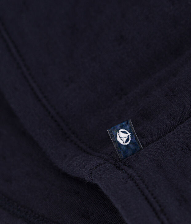 Abito a maniche lunghe in tubique trapuntato per beb&egrave; blu