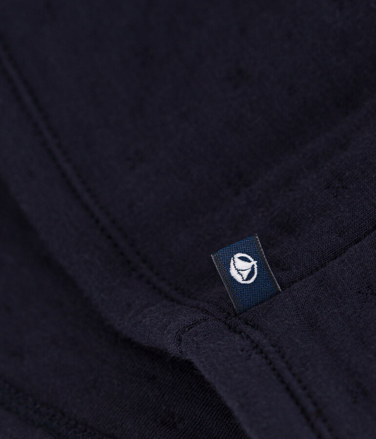 Abito a maniche lunghe in tubique trapuntato per beb&egrave; blu SMOKING