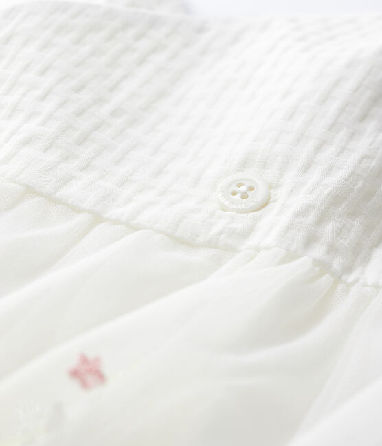 Abito da cerimonia con tulle ricamato bebè femmina bianco MARSHMALLOW/bianco MULTICO