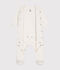 Tutina unisex in velluto/ciniglia con body integrato a tinta unita bianco