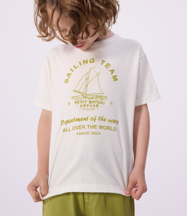T-shirt a maniche corte in cotone bambina bianco