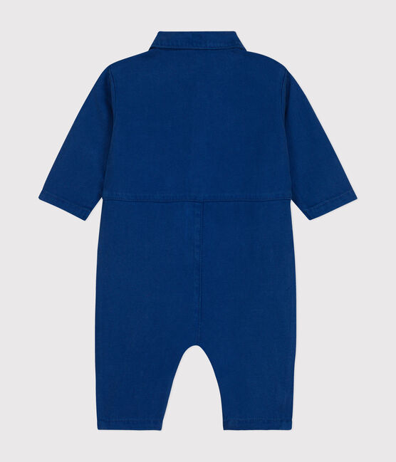 Tutina lunga in cotone lyocell per bebè blu INCOGNITO