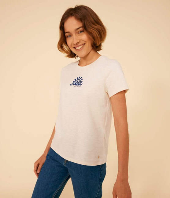 T-shirt Le Droit girocollo in cotone donna ecru AVALANCHE