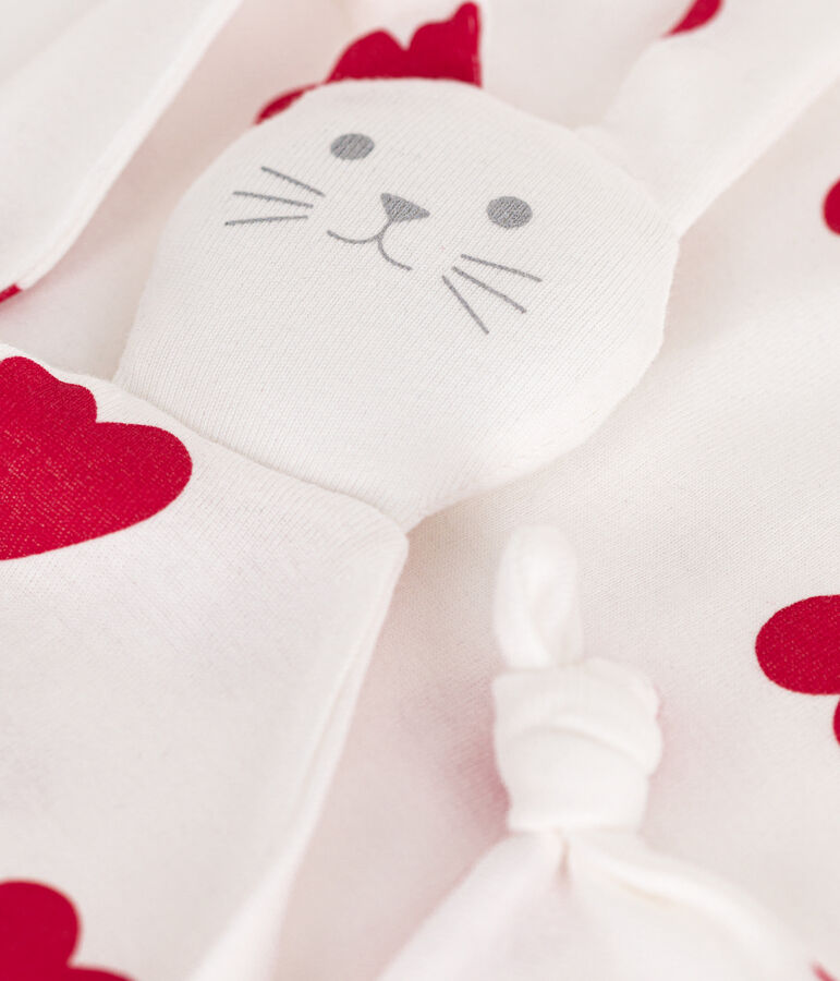 Doudou in cotone motivo cuore bianco MARSHMALLOW/rosso TERKUIT