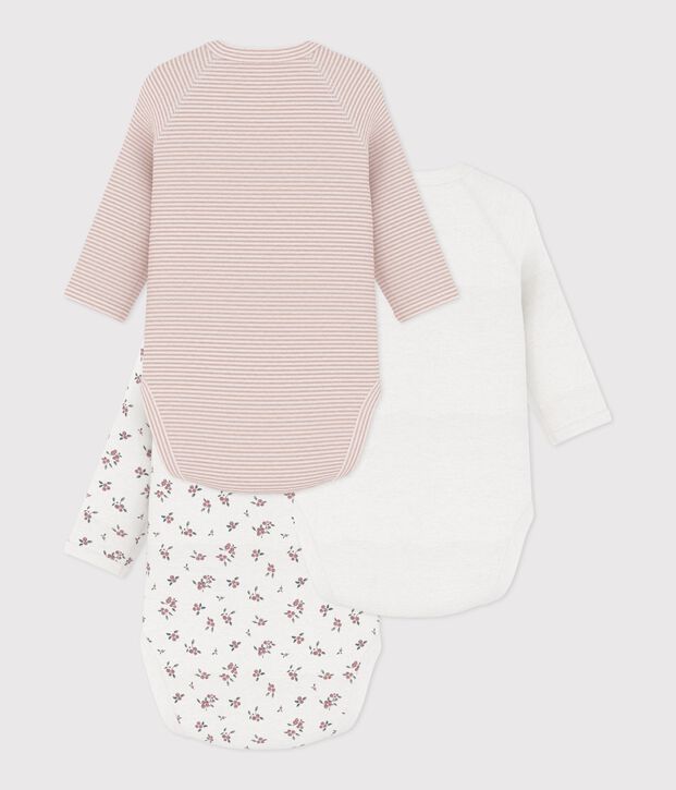 Set di body incrociati a maniche lunghe in cotone fantasia neonato multicolore