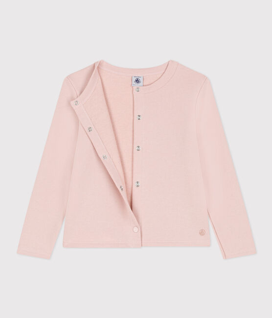 Cardigan in molleton bambina rosa SALINE