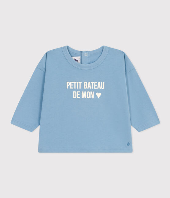 T-shirt a maniche lunghe in jersey per bebè blu AZUL