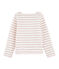 Marinière bambina bianco MARSHMALLOW/rosa JOLI BRILLANT