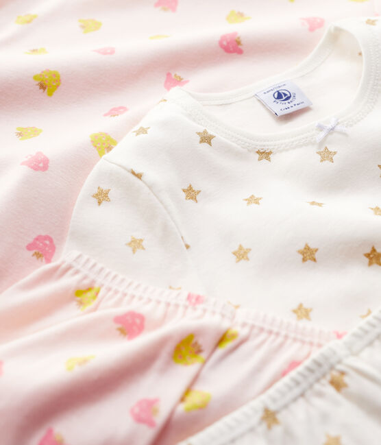 Confezione da 2 pigiami bambina fantasia a stelle e pantere in cotone variante 1