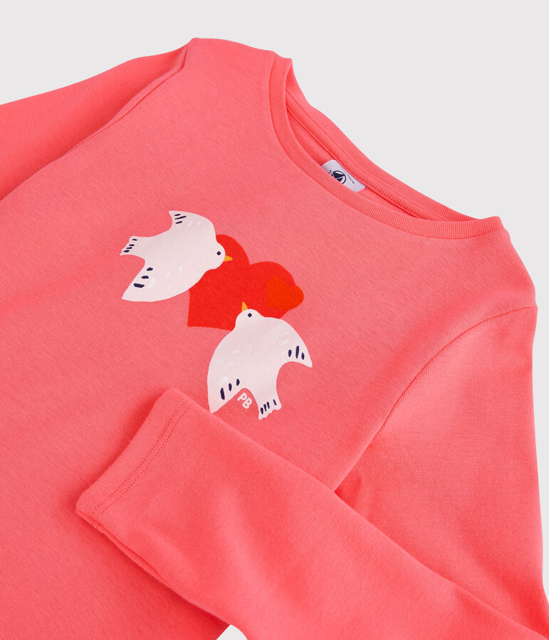 T-shirt bambina a maniche lunghe in cotone arancione