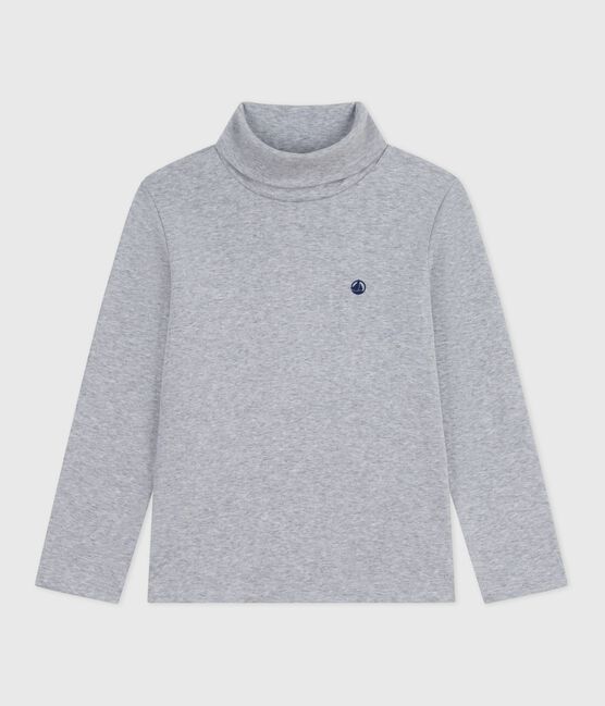 Dolcevita in cotone tinta unita bambino grigio FUMEE CHINE