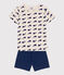 Pigiama short in cotone fantasia balene bambino blu MEDIEVAL/bianco MULTICO