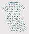 Pigiama corto in cotone con fantasia di balene bambino verde MARSHMALLOW/ DRAGONFLY