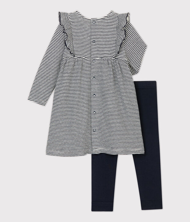 Completo due pezzi beb&egrave;. blu/bianco