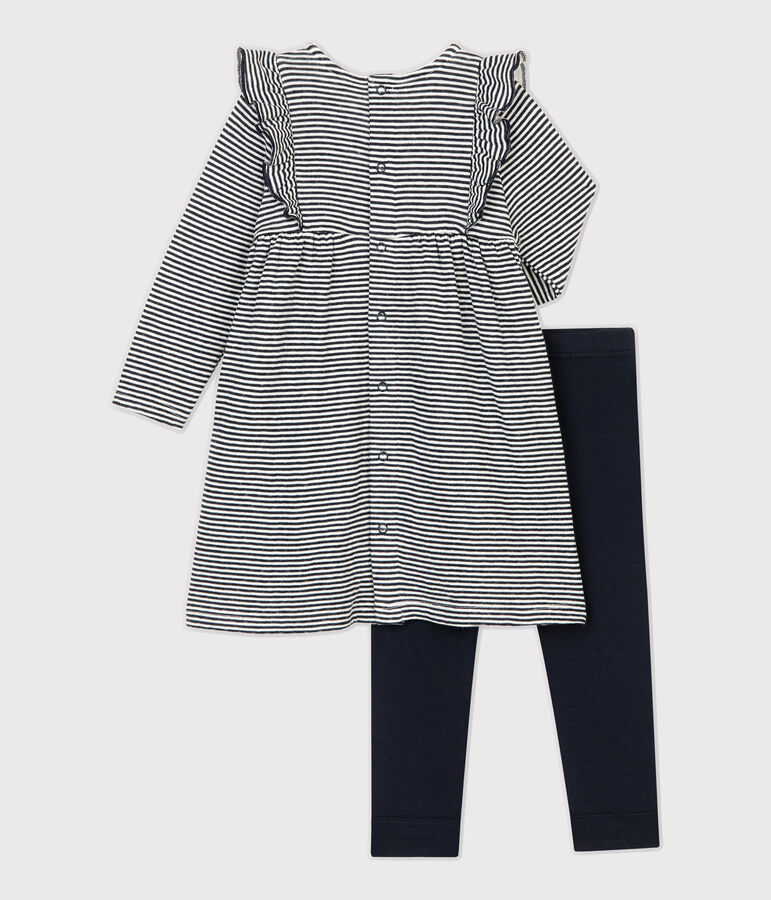 Completo due pezzi beb&egrave;. blu/bianco