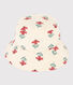 Cappellino in garza di cotone a fiori bambina