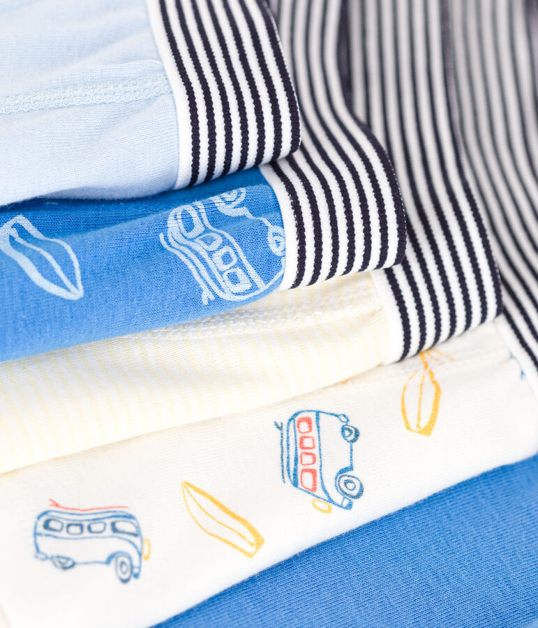 Set di 5 boxer in cotone con stampa di furgoni bambino multicolore
