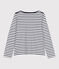 Maglie a righe da donna in cotone spesso a maniche lunghe bianco/blu