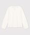 T-shirt bambina a maniche lunghe in cotone bianco MARSHMALLOW