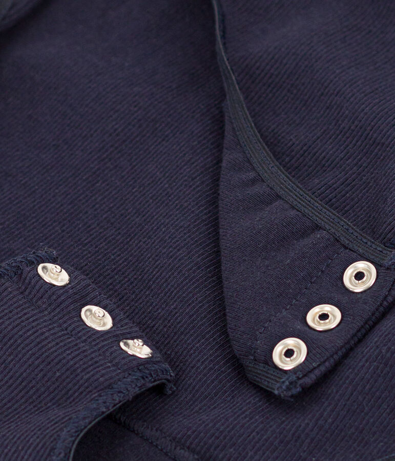 Body in cotone ed elastan donna blu