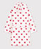 Accappatoio bimbo/bimba in spugna con motivo cuore bianco MARSHMALLOW/rosso TERKUIT