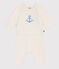 Completo 2 pezzi in maglia di lana e cotone jacquard neonato bianco MARSHMALLOW