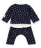 Coordinato tre pezzi bebé femmina a pois blu SMOKING/bianco MARSHMALLOW