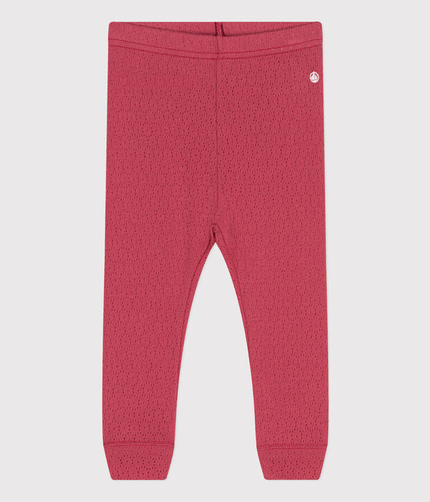 Legging b&eacute;b&eacute; en coton ajour&eacute; rosa