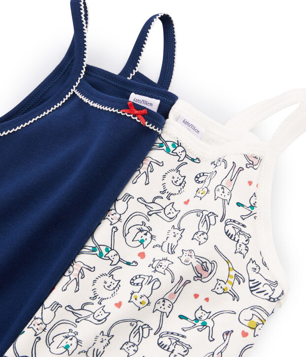 Duo canottiere con spalline bambina multicolore