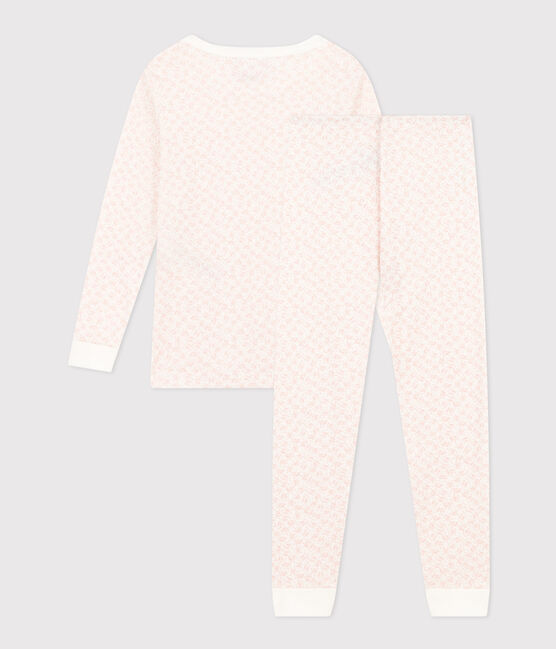 Pigiama bambino aderente in cotone con stampa a fiori MARSHMALLOW/ PANTY
