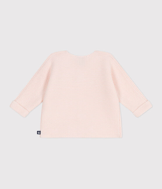 Cardigan in maglia di cotone a punto legaccio neonato rosa FLEUR