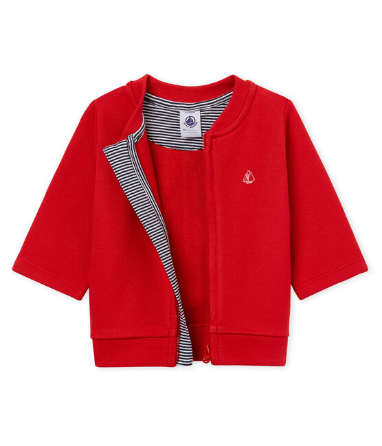 Cardigan con zip bambino in molleton rosso TERKUIT CN