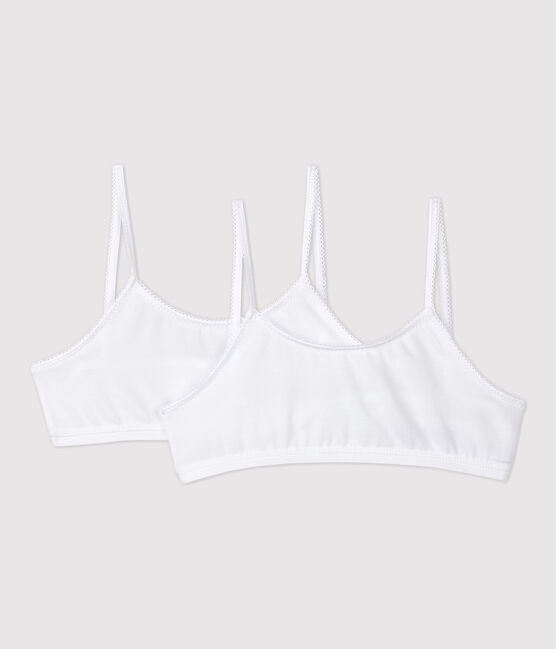 Confezione da 2 brassière bianche bambina variante 1