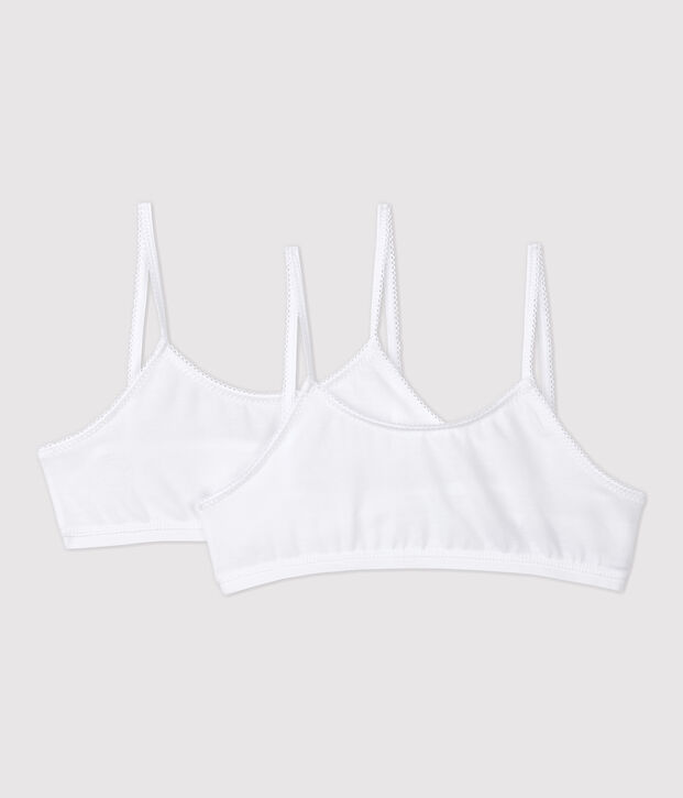 Confezione da 2 brassi&egrave;re bianche bambina multicolore