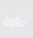 Confezione da 2 brassière bianche bambina