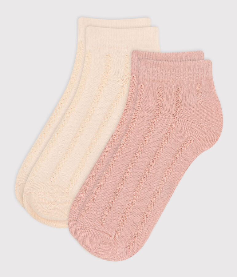 Set di 2 paia di calzini bambino in jersey di cotone tinta unita multicolore